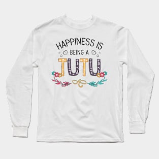 Happiness Is Being A Tutu Wildflowers Valentines Mothers Day Long Sleeve T-Shirt